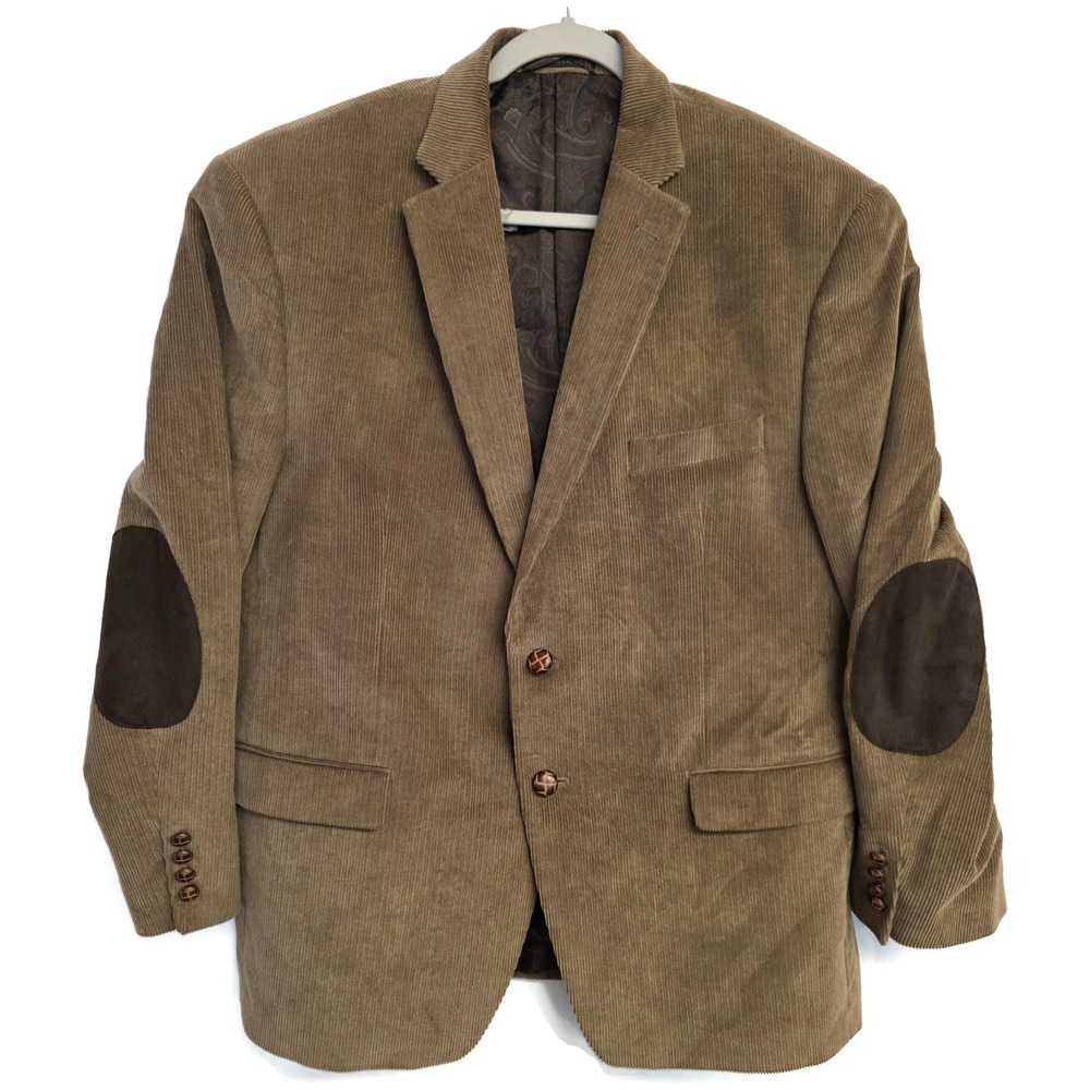 Lauren Ralph Lauren Mens Brown Corduroy Blazer Elbow Patches 44S Sport Coat